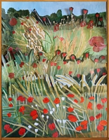 Jean-David Gonnet, Coquelicots, acrylique sur papier, 53 x 42, 2012