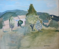 Jean-David Gonnet, Chez Gilardi, acrylique sur toile, 38 x 46, 2001