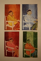Jean-David Gonnet, Les quatre Odette, acrylique sur papier, 50 x 36, 2008