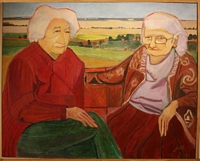 Jean-David Gonnet, Paulette et Madeleine, acrylique sur toile, 81 x 100, 2010