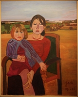 Jean-David Gonnet, Leila et Roxane (étude), acrylique sur toile, 92 x 72, 2011