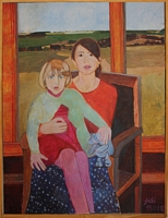 Jean-David Gonnet, Leila et Roxane, acrylique sur toile, 116 x 86, 2012