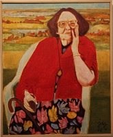 Jean-David Gonnet, Dame en rouge, huile sur toile, 61 x 50, 2011