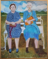 Jean-David Gonnet, Bérengère et Marie-Claude, acrylique sur toile, 81 x 65, 2013