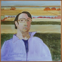 Jean-David Gonnet, Autoportrait, acrylique sur toile, 40 x 40, 2015